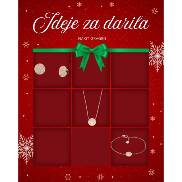 Božična darila: uhani + zapestnica + verižica Skagen