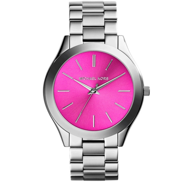 michael kors ura, pink številčnica, roza številčnica, srebrna,m michael kors ure