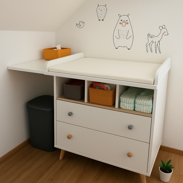 previjalna podloga, blazina za previjanje, bela barva, previjalna miza