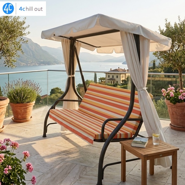 Blazine za gugalnico, komplet: 178x50x5cm sedišče + naslon 178x50x5cm - outdoor tkanina