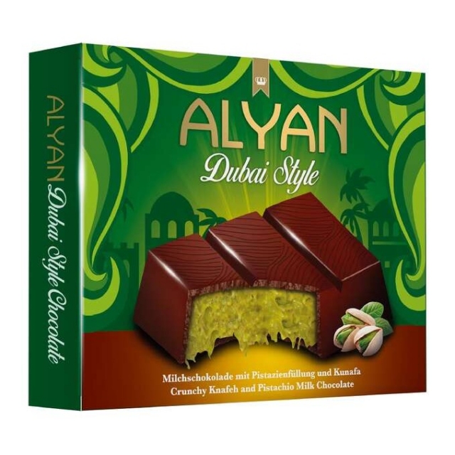 DUBAJSKA ČOKOLADA-ročno izdelana, pistacija, 100g