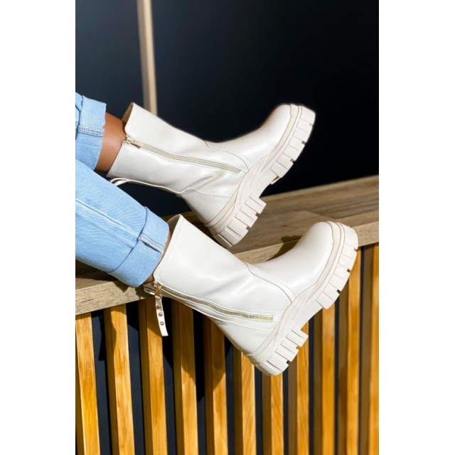 Modni gležnarji z debelejšim podplatom v bež: 37