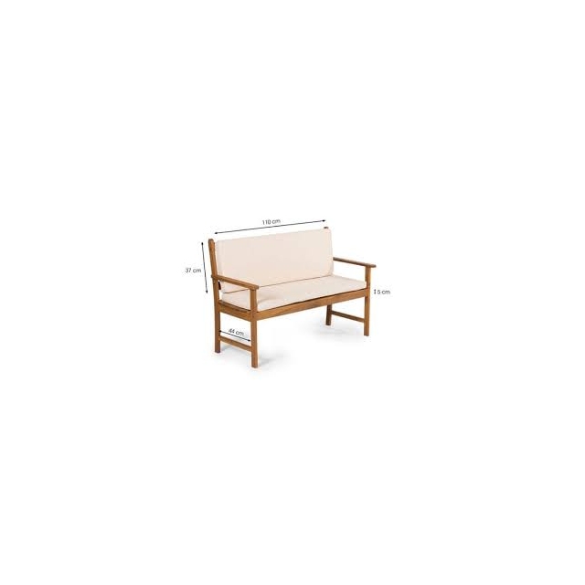 Blazini za leseno klop sedež+naslon, 44x110x5cm + 37x110x5cm, bež
