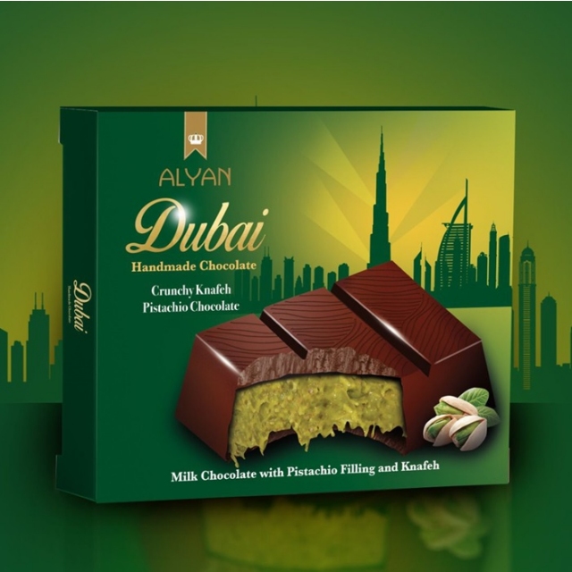 DUBAJSKA ČOKOLADA-ročno izdelana, pistacija, 3 ČOKOLADE x100g + BREZPLAČNA DOSTAVA