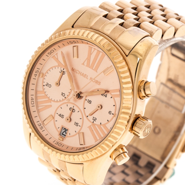 Michael Kors MK5569 – elegantna ženska ura, rožnato zlata, prikazana od blizu