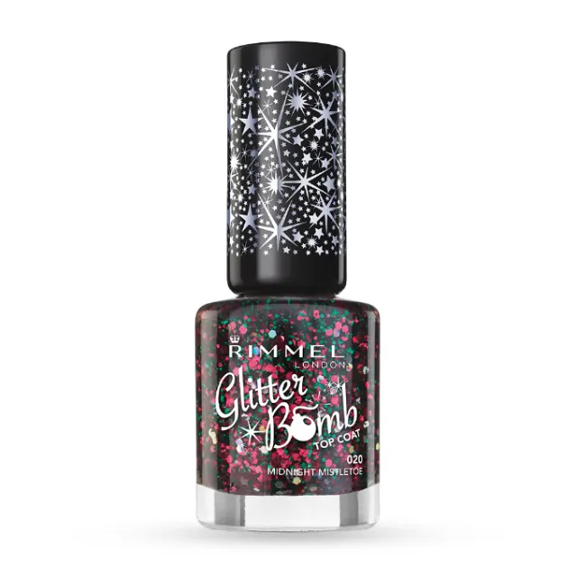 RIMMEL, Glitter Bomb gornji lak sa sjajnim česticama, nijansa 020, 8ml