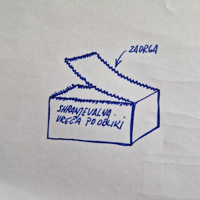 Shranjevalna vreča dimenzij 120x65x30cm z zapiranjem na zadrgo